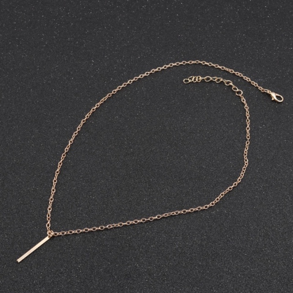 NEW!💙💎💛GOLDEN💛SHORT💛BAR💛NECKLACE!💛💎💙CUTE! - Picture 5 of 8